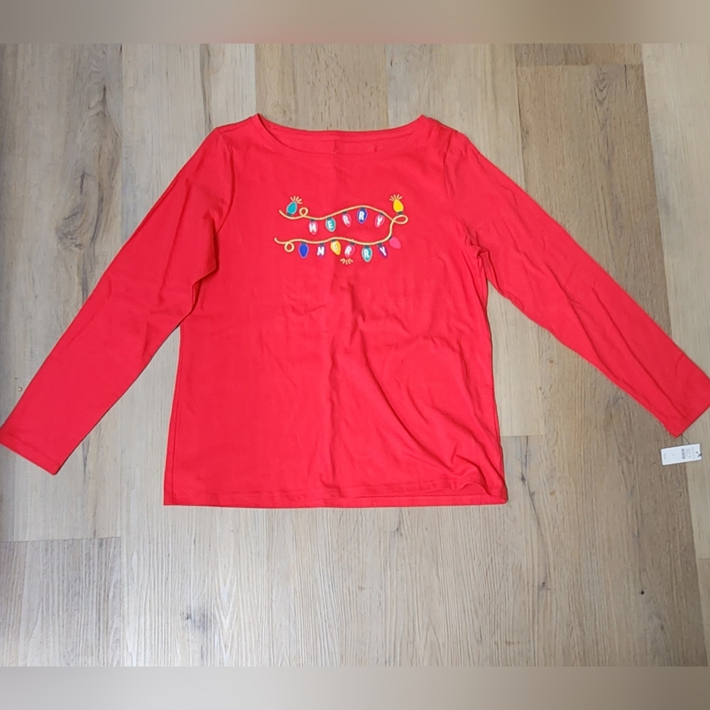 NWT Talbots Christmas Top sz L